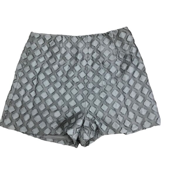 Anthropologie C/MEO Collective NWT Silver Geometric Shorts - Picture 1 of 9